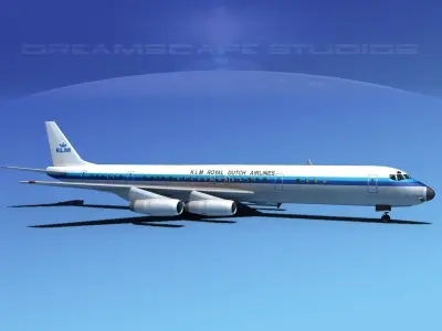 Douglas DC-8-63 KLM Royal Dutch 3D model