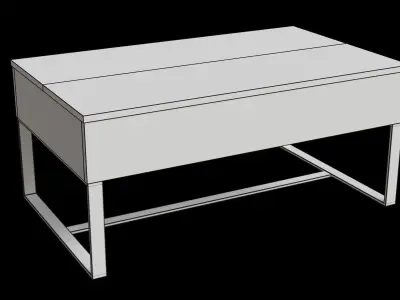 Dark Oak Lift Up Coffee Table Low-poly 3D model