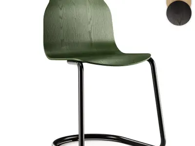 Sancal Boby Wood Chair Cantilever Leg 3D model