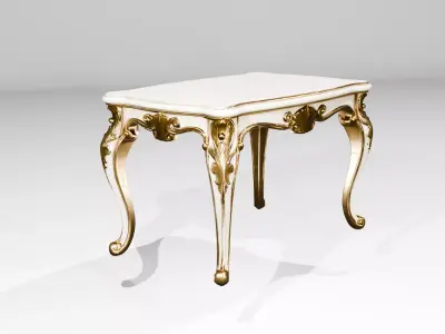 Royal Baroque Dining Table Gold Ornate Carved Luxury 3D model 3D model
