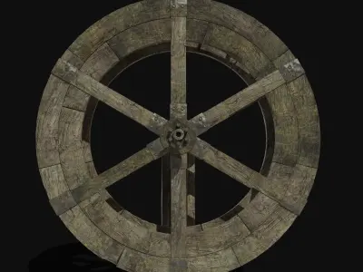 WATERMILL WHEEL FARM MILL CONSTRUCTION NEXT GEN COLLECTION Low-poly 3D model