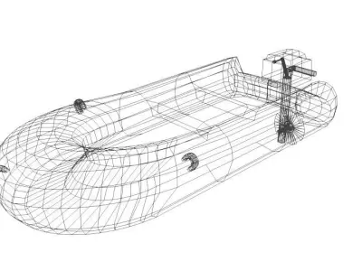 Inflatable motor boat - Type 1 3D model