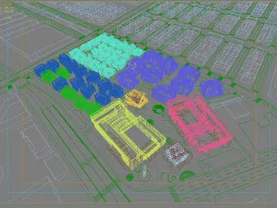 Architecture residential development 3D model
