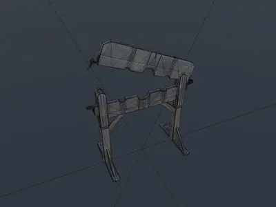 Stocks Prison Low-poly 3D model