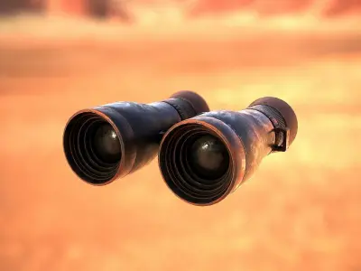 Old Binoculars Low-poly 3D model