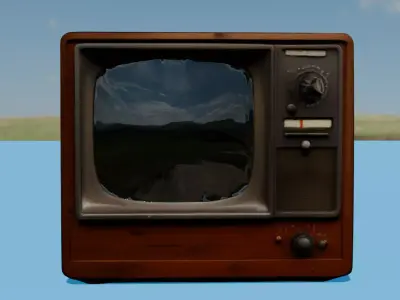 OLD TV Low-poly 3D model get