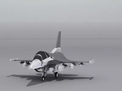 General Dynamics F-16 Fighting Falcon  Low-poly 3D model