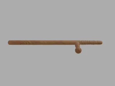 wooden police baton Low-poly 3D model