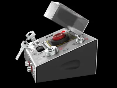 Detonator metal box with button 3D model