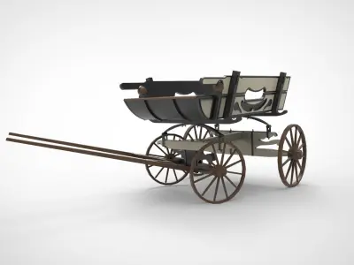 Horse cart Low-poly 3D model shop