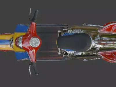 Vintage Atompunk Nuclear Rocket Scooter 3D Model Low-poly 3D model