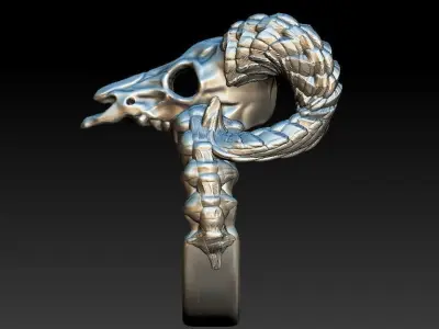 Ram skull ring 3D print model