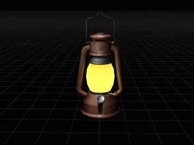 Old Lamp Low-poly 3D model