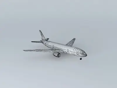 Boeing 777 200 Landing at Seattle Free 3D model