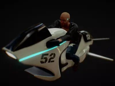 hover bike Low-poly 3D model buy