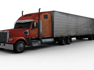 Truck Trailer Low-poly 3D model Low-poly