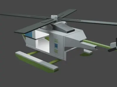 Helicopter Low-poly 3D model get