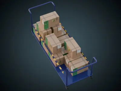 Transport Trolley 1A Low-poly 3D model by weeray