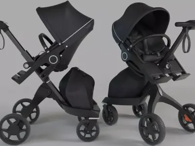 Stokke Black Xplory 6 Stroller 3D model
