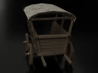 Wooden Cart Free 3D model purchase