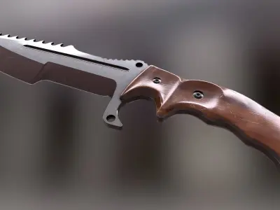 HuntsMan Knife PBR Low-poly 3D model