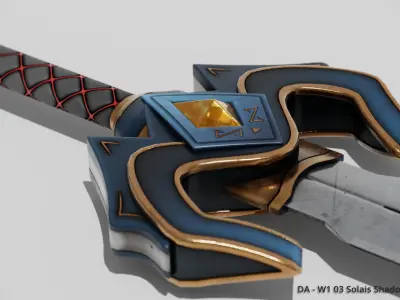 DA W1 03 Solais Shadowrender - Hero Sword Low-poly 3D model