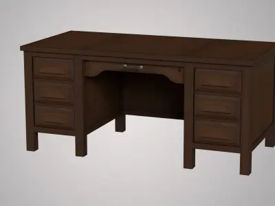 Vintage Office Desk 3D model