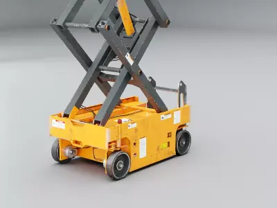 Warehouse Electric Scissor Platform Lift -Used Low-poly 3D model