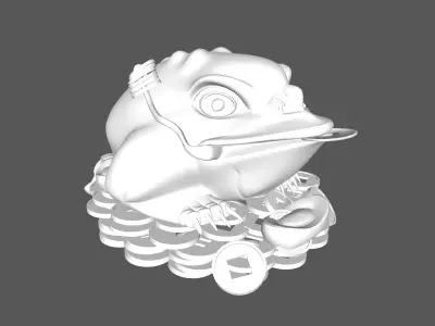 Sculpture-003 gold frog 3D model