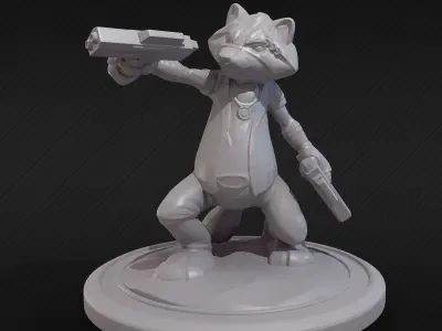 Dangerous raccoon 4 3D print model