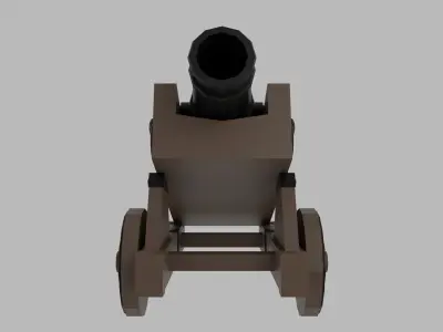 Cannon Low-poly 3D model 10