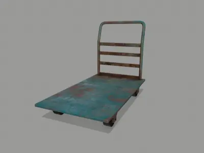Trolley hand cart Low-poly 3D model