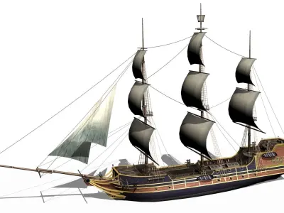 Galleon Low-poly 3D model by sobul
