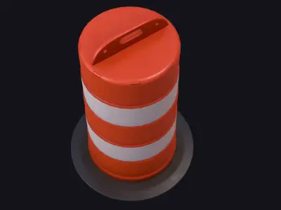 Traffic Drum Game Ready PBR Low-poly 3D model
