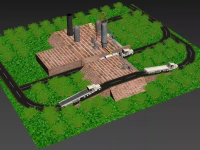 blast furnace Low-poly 3D model purchase