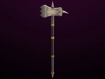 Battle Hammer03 All PBR Unity UE Textures Included Low-poly 3D model
