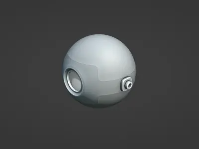 Mechanical - Sphere Head Low-poly 3D model