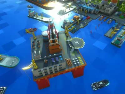 Unity Low Poly Dock Low-poly 3D model