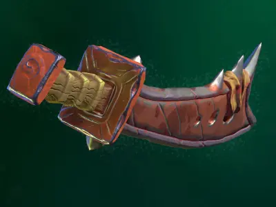 Stylized Lizard Sword PBR low-poly PBR-SPEC-GLOSS Low-poly 3D model