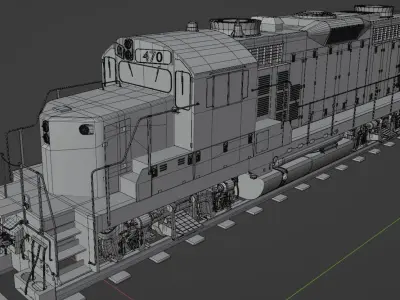 Diesel Train Locomotive EMD GP20 Textured 3D model
