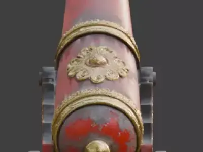 Vintage Circus Human Cannon 3D Model V03 Low-poly 3D model