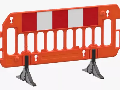 Construction Barrier 01 Orange 1 3D model