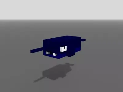 Voxel Narwhal Low-poly 3D model
