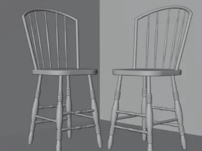 OLD WESTERN STYLE CHAIR 3D MODEL 3D model