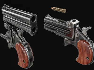 Cobra C32  Derringer  Pistol Low-poly 3D model