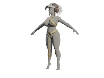 Bird Armor Woman Ancient suit Low-poly 3D model
