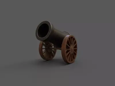 Stylized Cannon Low-poly 3D model Low-poly 3D model