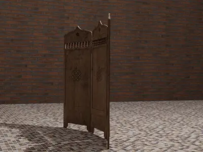 Folding screen Low-poly 3D model