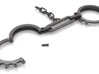 Antique Slave Handcuffs Low-poly 3D model