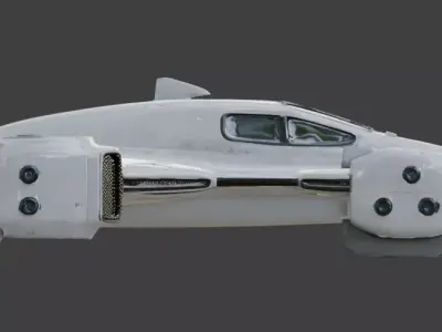 Realistic Sci-Fi VTOL Hovercraft 3D Model Low-poly 3D model